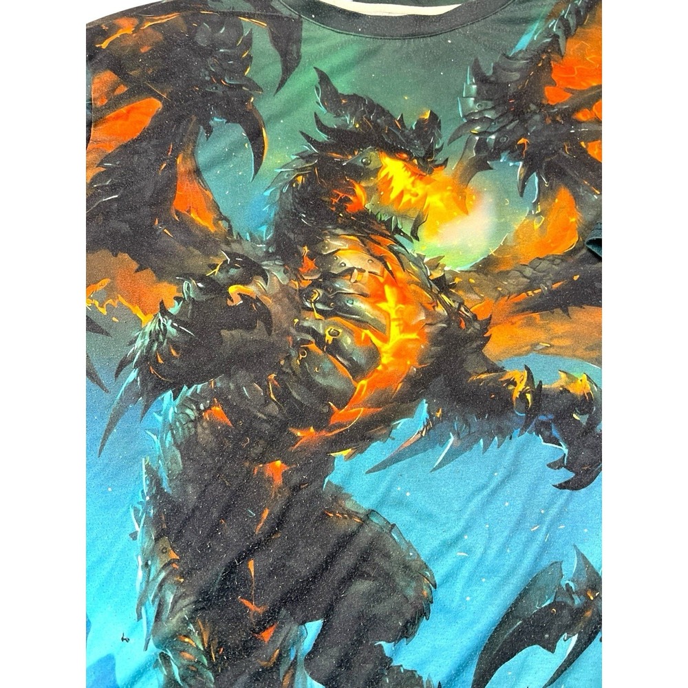 6XL Lava Dragon Graphic T-Shirt Fantasy Fire Monster Big & Tall All Over Print - Picture 3 of 6
